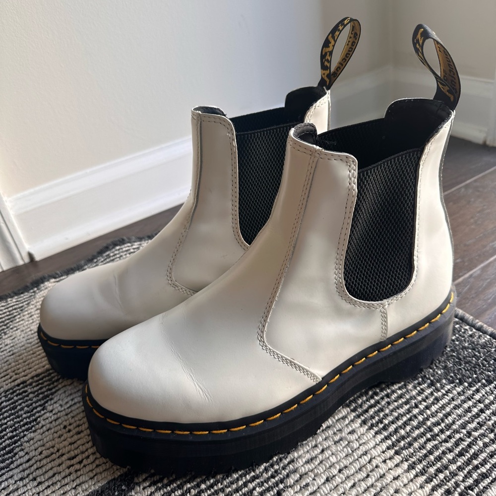 Doc Marten’s White Chelsea Leather Platform Boot